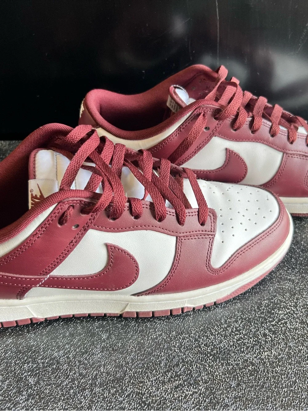 Nike Men’s Low-Top Sneakers in Burgundy and White